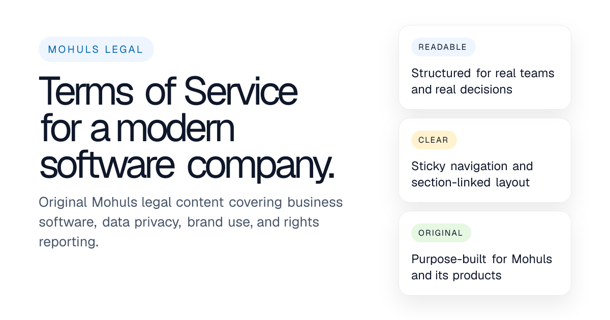 Terms of Service | Mohuls